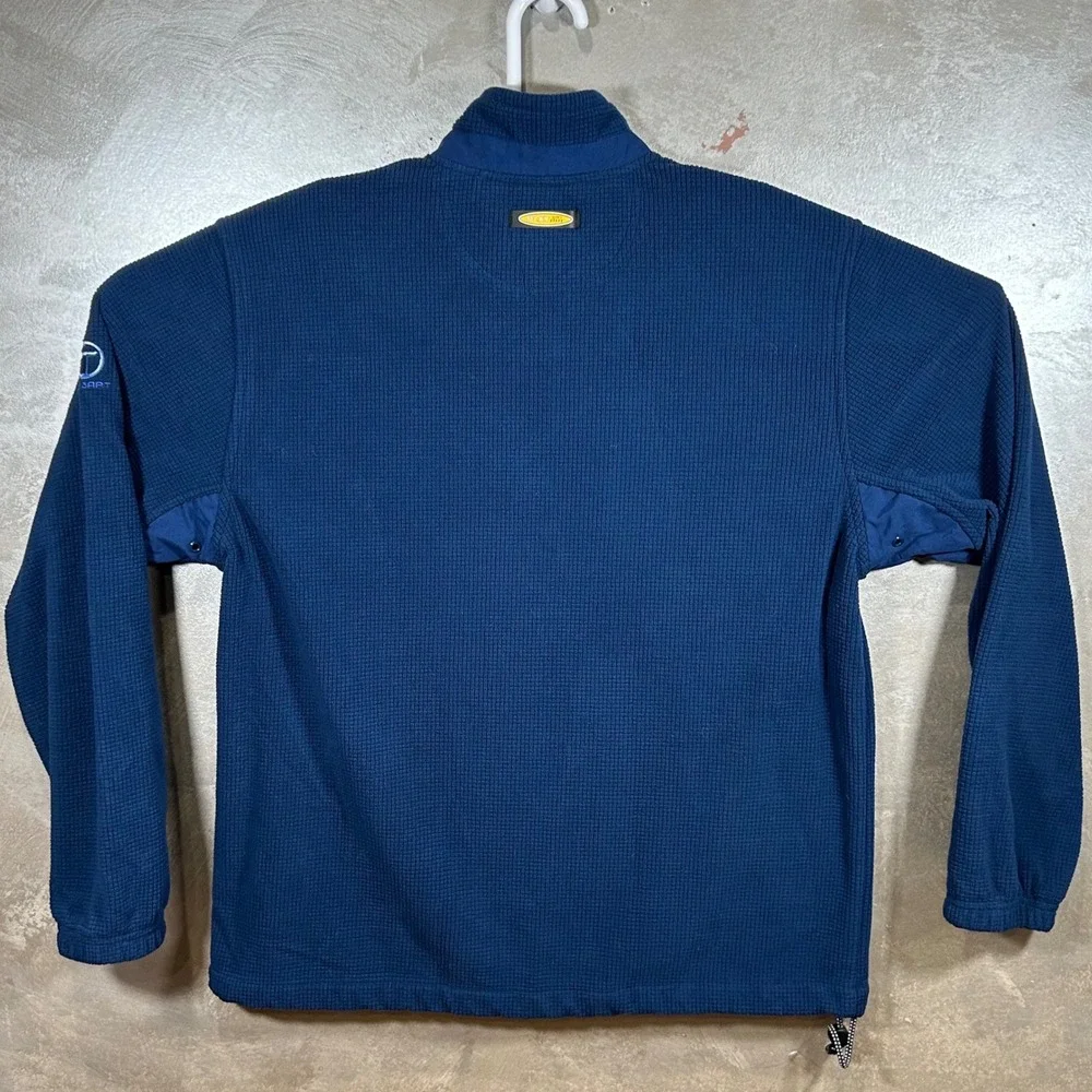 Greg Norman Blue Waffle‎ Knit Quarter Zip Fleece Water Repellent Pullover Mens S